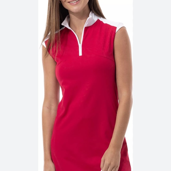 SanSoleil XL NEW Women's Red Sleeveless Dress UV 50 - Picture 2 of 15